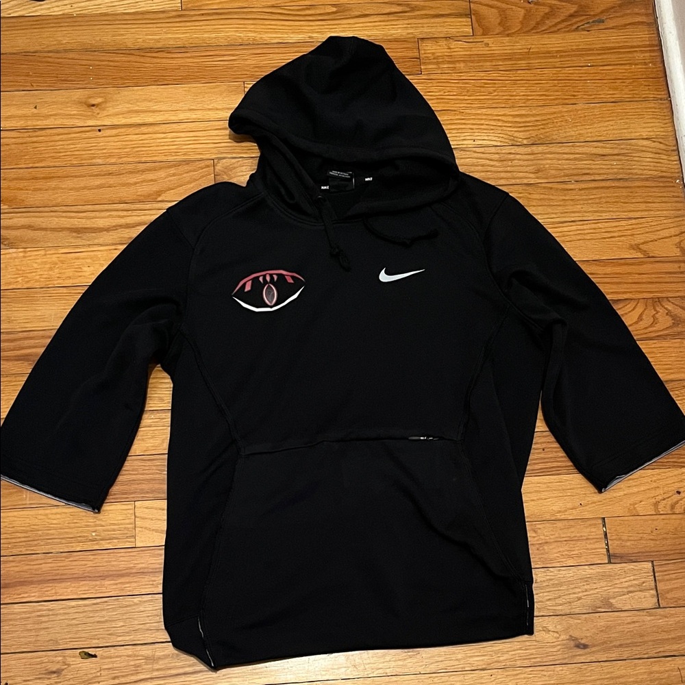 Nike Black 3/4 Sleeve Hoodie with Eye Design